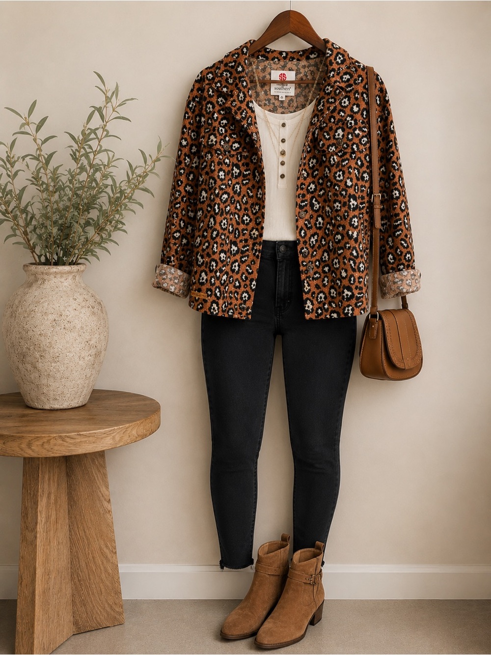 Simply Southern Leopard Shacket | Button Front | Soft Fleece | Size S